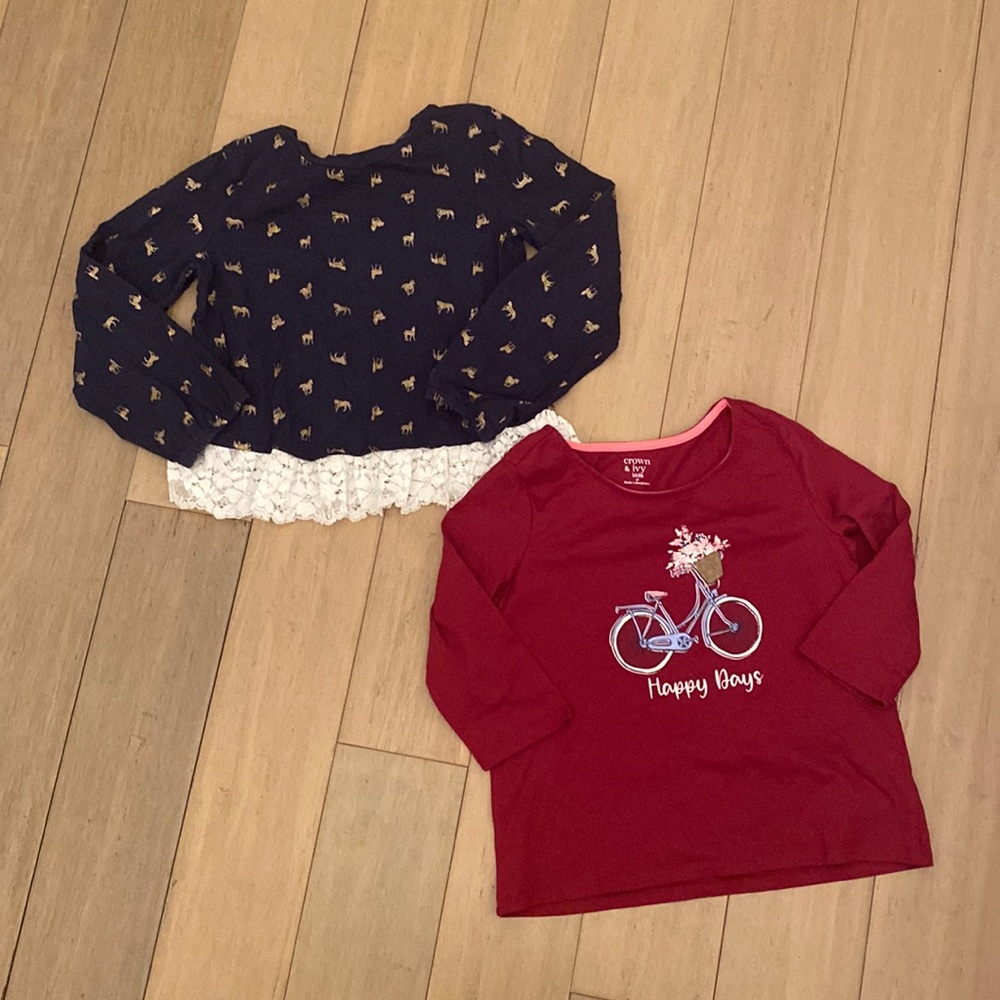 Crown & Ivy Girls Long Sleeve Tee Bundle
